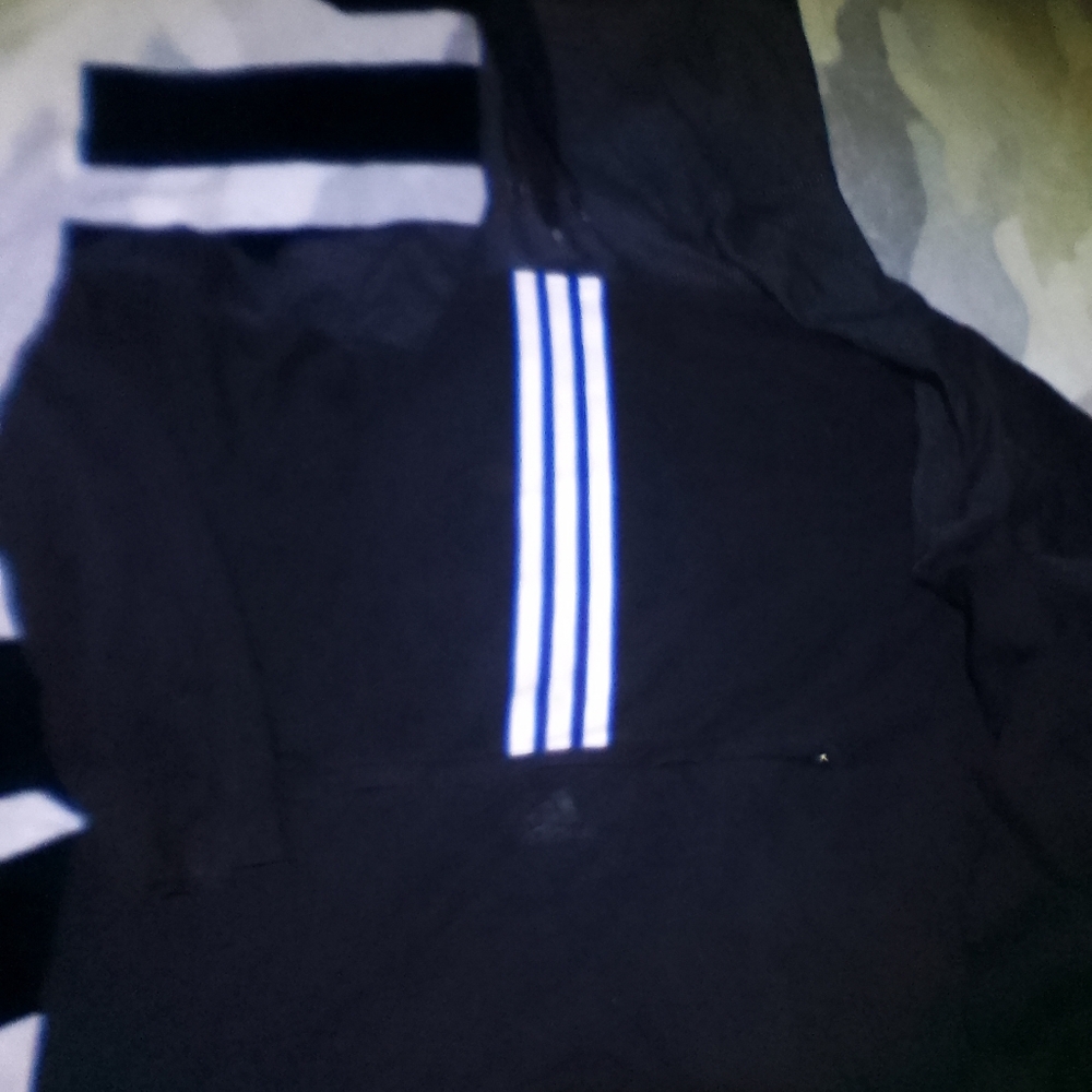 Adidas Thin Hooded Top With Front Zippered Kangaroo Pocket